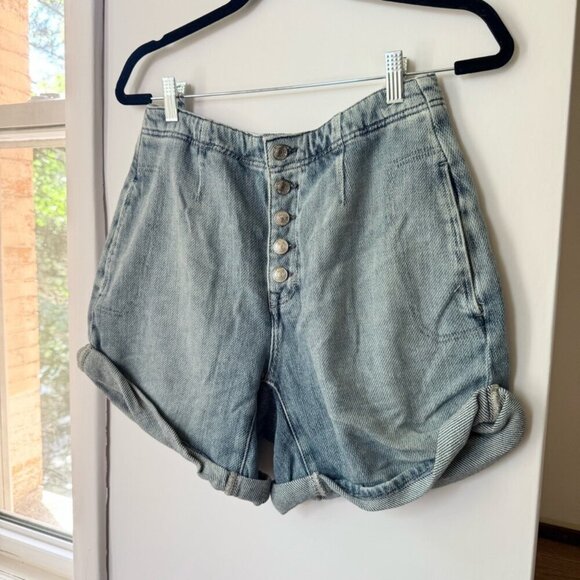 NWT Free People We The Free Osaka Relaxed Baggy Denim Jean Shorts Blue 29 - Picture 5 of 12